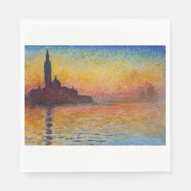 Servilleta De Papel San Giorgio Maggiore en Dusk (por Claude Monet) (Anverso)