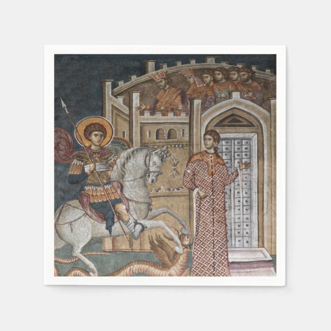 Servilleta De Papel San Jorge junto al castillo (Anverso)