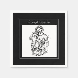 Servilleta De Papel San José reza por nosotros negros, blancos, católi