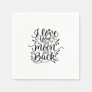 Servilleta De Papel San Valentín Arte Te Amo A La Luna