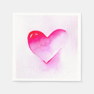 Servilleta De Papel San Valentín de arte pop de corazón rosa