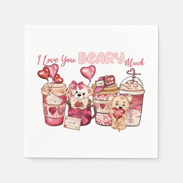 Servilleta De Papel San Valentín te quiero mucho (Anverso)