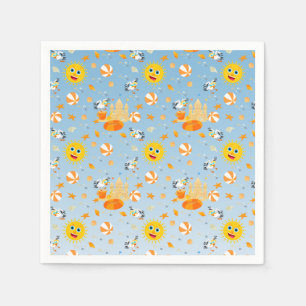 Servilleta De Papel Sand castle beach divertida fiesta de cumpleaños d