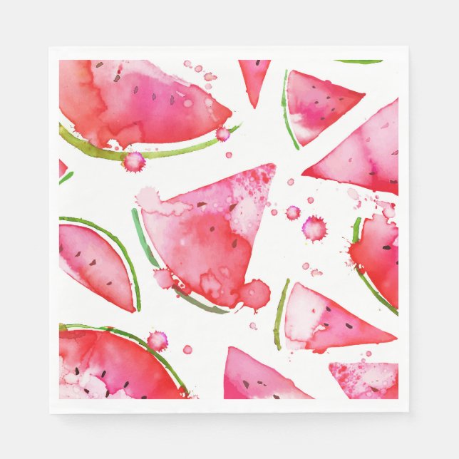 Servilleta De Papel Sandía acuarela 1 (Anverso)