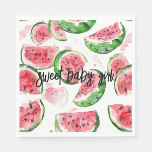 Servilleta De Papel Sandía Dulce Bebé Chica Baby Shower Napkins