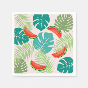 Servilleta De Papel Sandías y hojas tropicales
