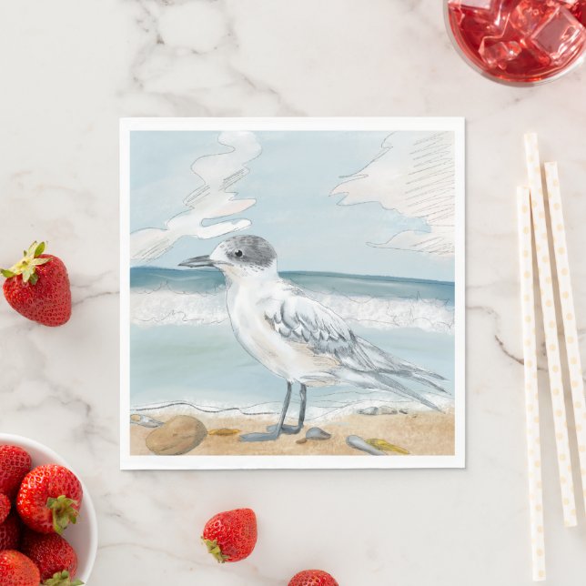 Servilleta De Papel Sandpiper Summer Napkin (In situ)
