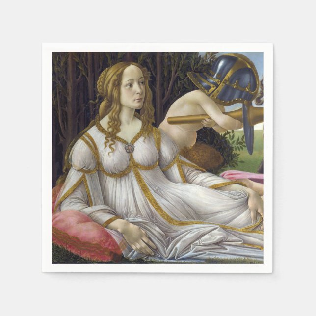 Servilleta De Papel Sandro Botticelli - Venus y Mars, lado izquierdo (Anverso)