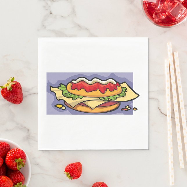Servilleta De Papel Sándwich con Lechuga Queso y Salsa (Subido por el creador)
