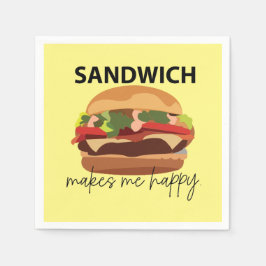 Servilleta De Papel Sandwich me hace feliz Fiesta