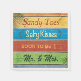 Servilleta De Papel Sandy Toes Salty Kisses pronto será el Sr. y la Sr