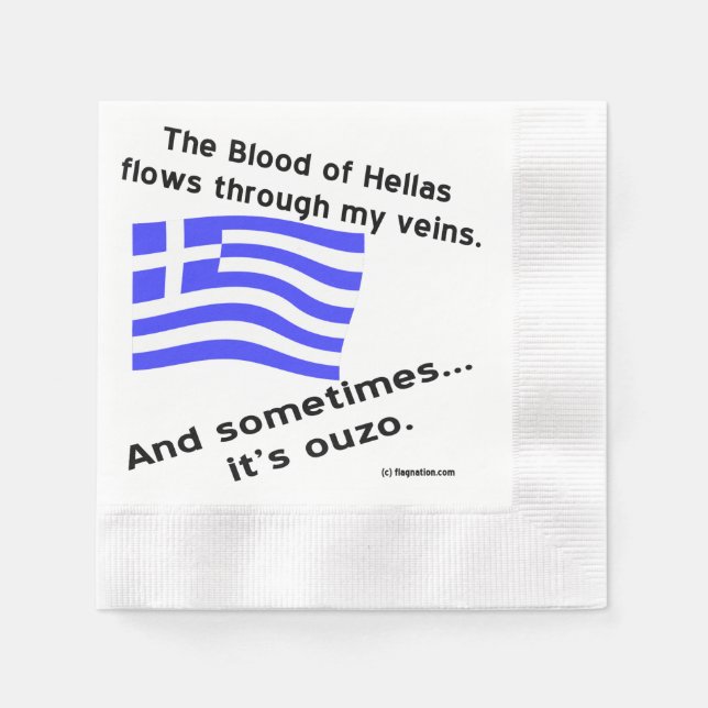 Servilleta De Papel Sangre de Hélade y Ouzo (Anverso)