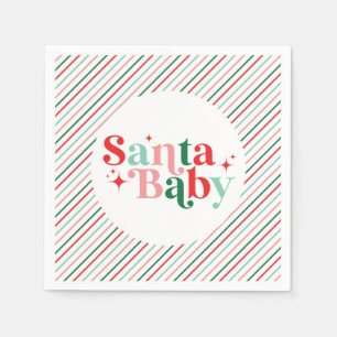 Servilleta De Papel Santa Baby baby shower de Navidad