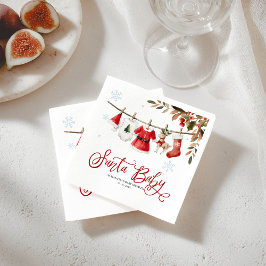 Servilleta De Papel Santa Baby Christmas Girl Baby Shower Napkins