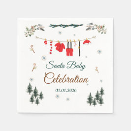 Servilleta De Papel Santa Baby Christmas Themed Baby Shower