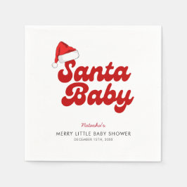 Servilleta De Papel Santa Baby Merry Little Navidad Baby Shower