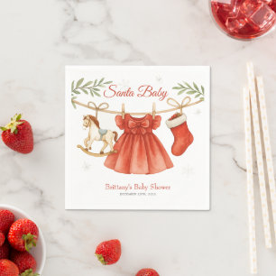 Servilleta De Papel Santa Baby Ropa de Navidad para Baby Shower 