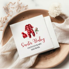 Servilleta De Papel Santa Bebé Baby Shower de Navidad
