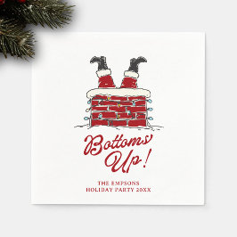 Servilleta De Papel Santa Bottoms Up Funny Holiday Cocktail Accent