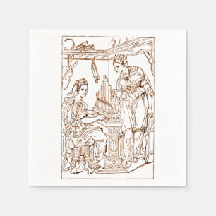 Servilleta De Papel Santa Cecilia con Santa Catalina de Alejandría