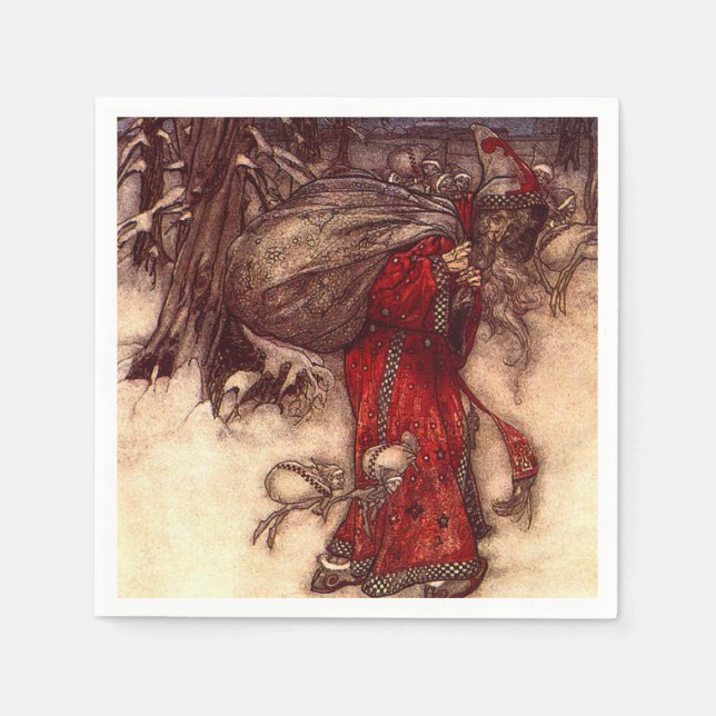 Servilleta De Papel Santa Claus Arthur Rackham (Anverso)