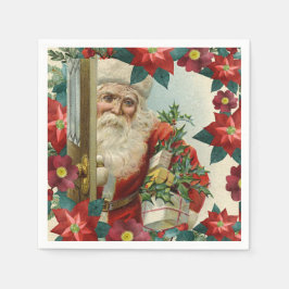 Servilleta De Papel Santa Claus bringing gifts and presents