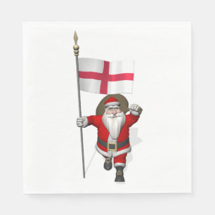 Servilleta De Papel Santa Claus Con Bandera De Inglaterra