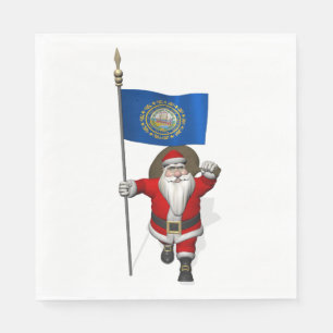 Servilleta De Papel Santa Claus Con Bandera De Nuevo Hampshire