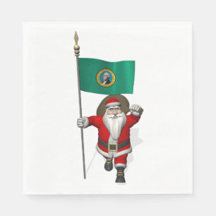 Servilleta De Papel Santa Claus Con Bandera De Washington