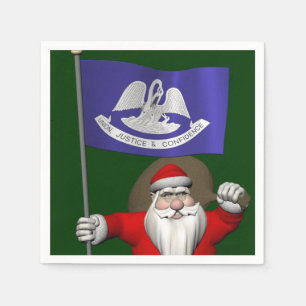 Servilleta De Papel Santa Claus Con El Diseño De Luisiana