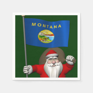 Servilleta De Papel Santa Claus Con El Diseño De Montana