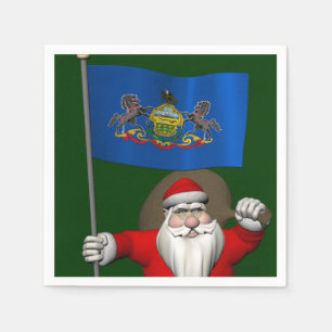 Servilleta De Papel Santa Claus Con El Diseño De Pensilvania