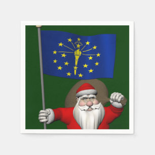 Servilleta De Papel Santa Claus Con El Encargado De Indiana