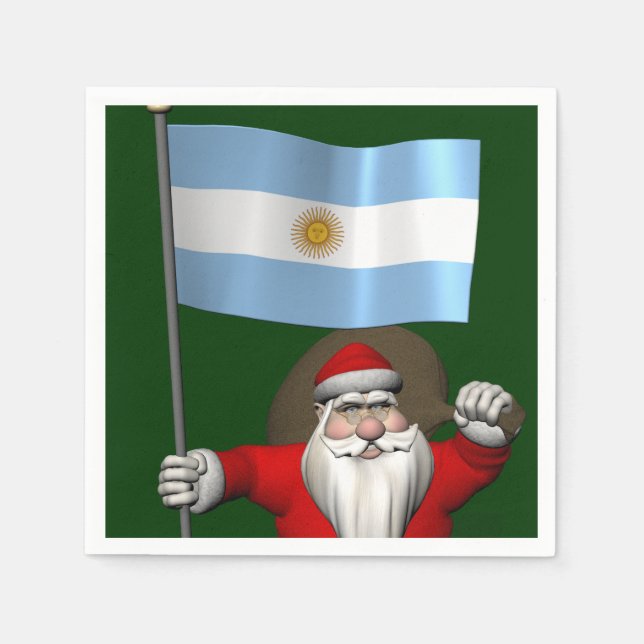 Servilleta De Papel Santa Claus Con El Fin De Argentina (Anverso)
