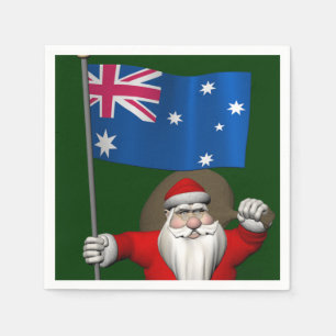 Servilleta De Papel Santa Claus Con El Fin De Australia