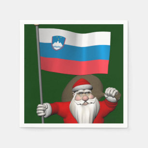 Servilleta De Papel Santa Claus Con El Fin De Eslovenia