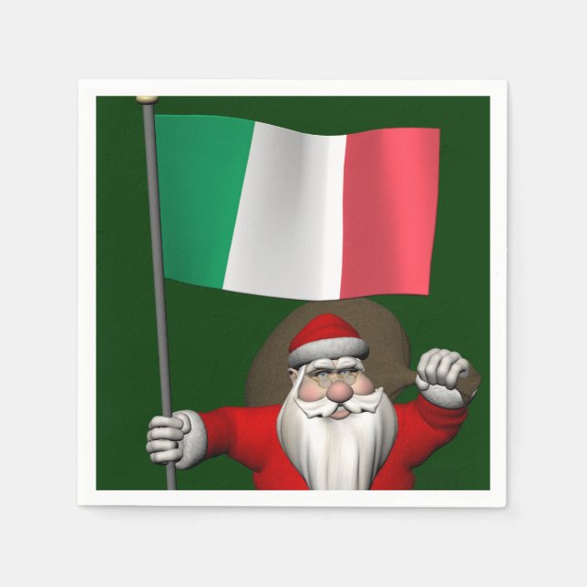 Servilleta De Papel Santa Claus Con El Fin De Italia (Anverso)