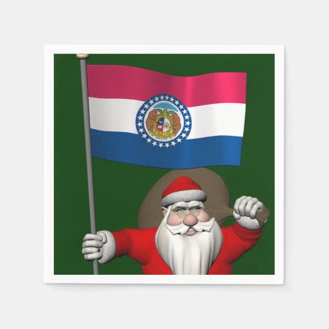 Servilleta De Papel Santa Claus Con El Firma De Misuri (Anverso)