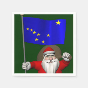 Servilleta De Papel Santa Claus Con El Firme De Alaska