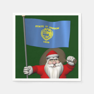 Servilleta De Papel Santa Claus Con El Firme De Oregón