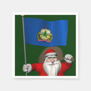 Servilleta De Papel Santa Claus Con El Firme De Vermont