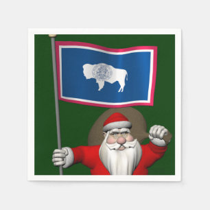 Servilleta De Papel Santa Claus Con El Firme De Wyoming