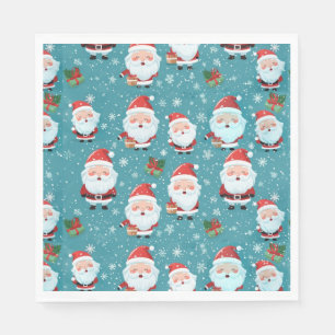 Servilleta De Papel Santa Claus En Los Copos De Nieve