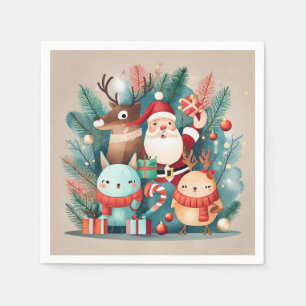 Servilleta De Papel Santa Claus Holiday Napkin