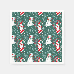 Servilleta De Papel Santa Claus Hombre de Nieve Navidad