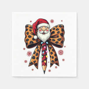 Servilleta De Papel Santa Claus lazo Coquette Escuela Enseñanza