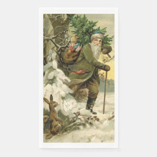 Servilleta De Papel Santa Claus Navidad Victoriano Árbol de Fiesta 