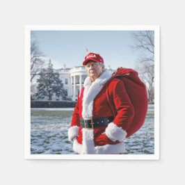 Servilleta De Papel Santa Claus Trump con saco rojo