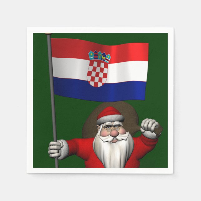 Servilleta De Papel Santa Claus visitando Croacia (Anverso)