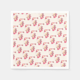 Servilleta De Papel Santa Claus Word Cloud Ho Typography Red White